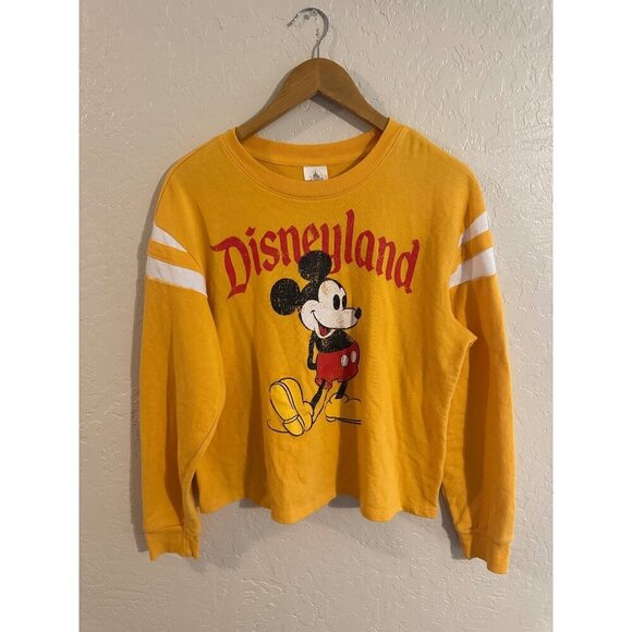 Disney Tops - Y Disney Land Parks Mickey Mouse Striped Gold Long Sleeved Tshirt